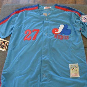 Brand New Montreal Expos Jersey #27 Vladimir Guerrero Men's X-Large Blue